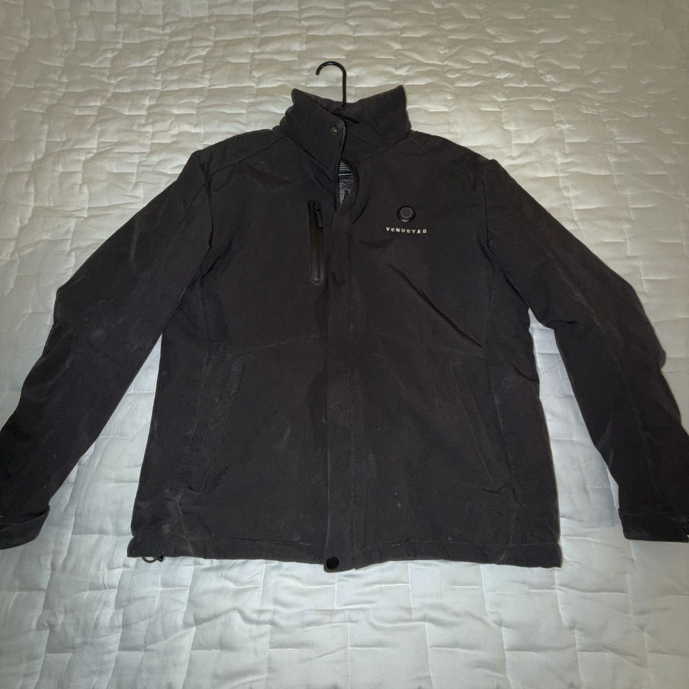Venestus Heated Jacket Mens Large Black‎ Full Zip Softshell No Hood No Battery